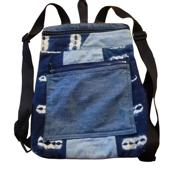 Denim MudCloth Backpack - Picture 1 of 2